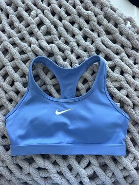 Nike Periwinkle Racerback Sports Bra with White Swoosh
